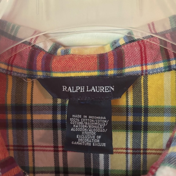 Unique Ralph Lauren Ruffled Plaid Button Down - Picture 4 of 5